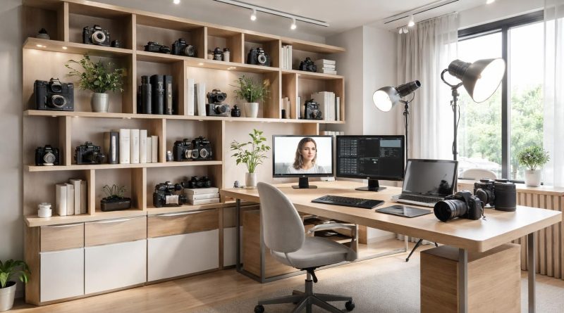 découvrez comment aménager un bureau de photographe avec des étagères design tylko et un éclairage professionnel pour créer un espace de travail fonctionnel et esthétique.